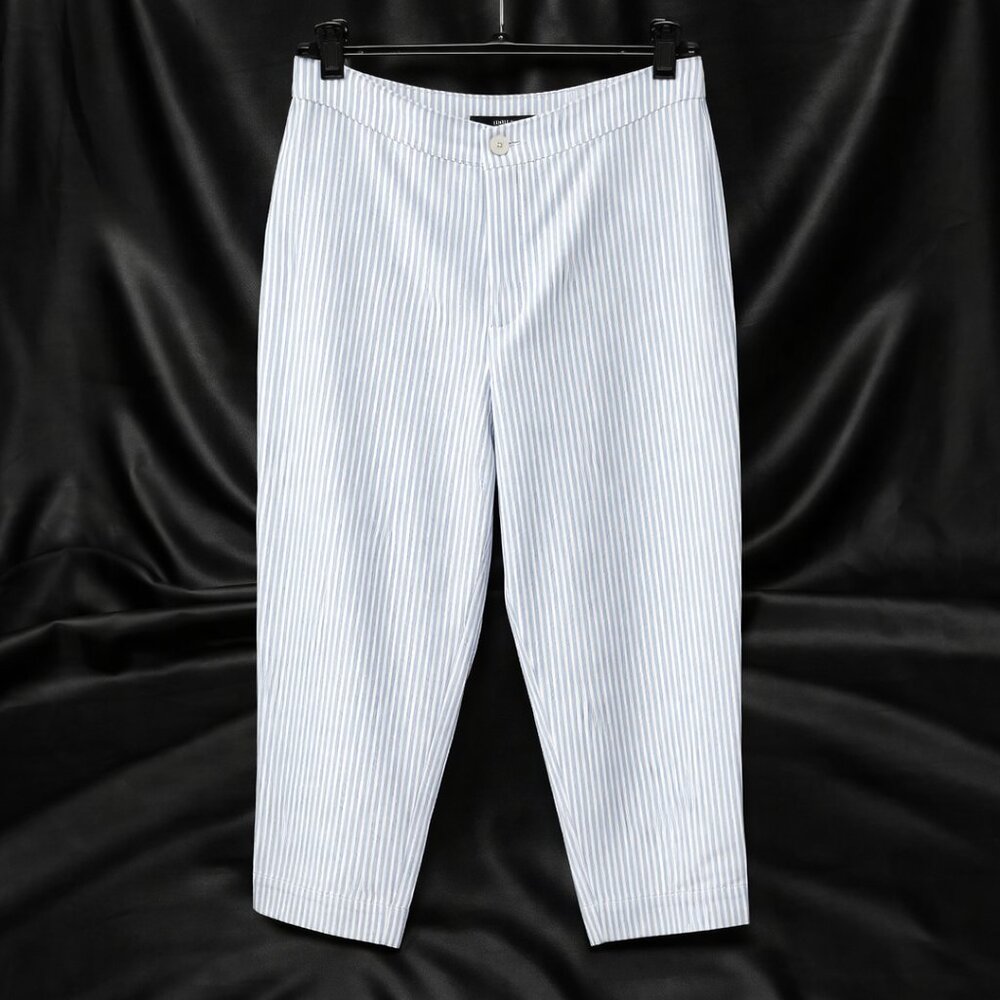 Forever 21 Women’s Size Large Striped Ankle Pants Blue White